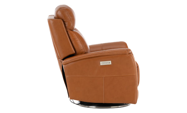 View Leather Swivel Power Recliner Schneiderman s Furniture