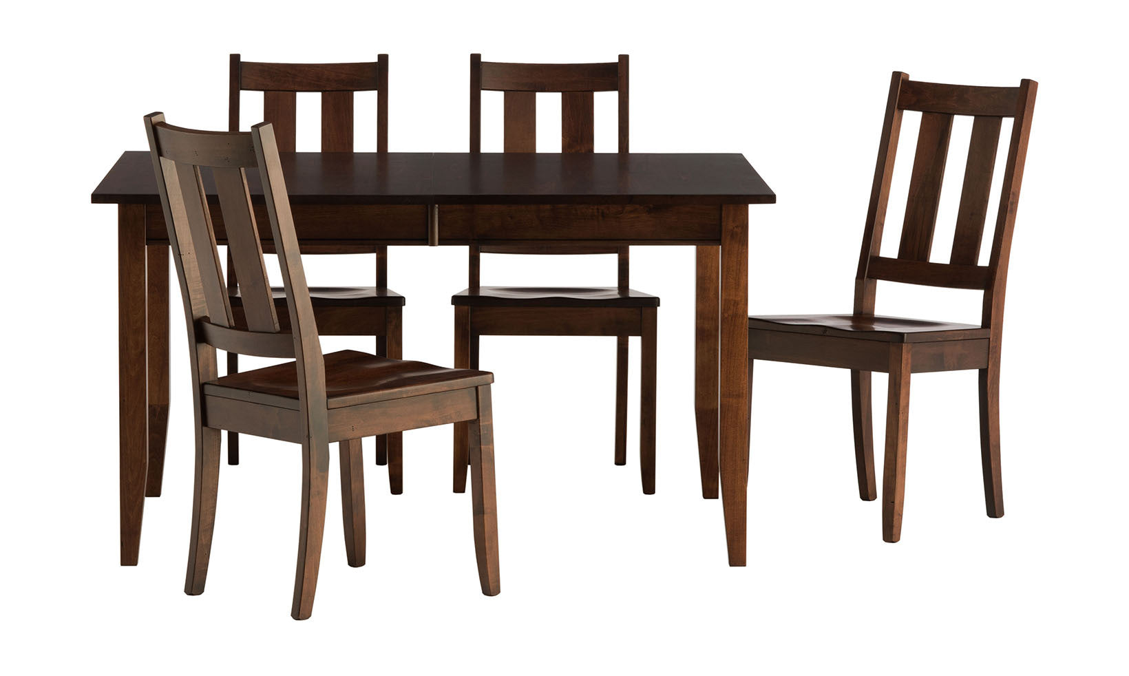 Authentics Auburn Dining Table and 4 Two Slat Chairs